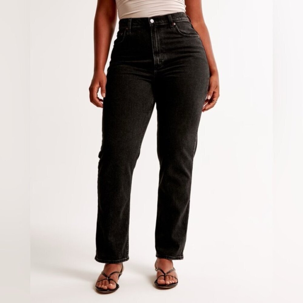 Abercrombie & Fitch Ultra High Rise Ankle Straight Jeans - Size 27 / 4R Curve - Picture 1 of 7